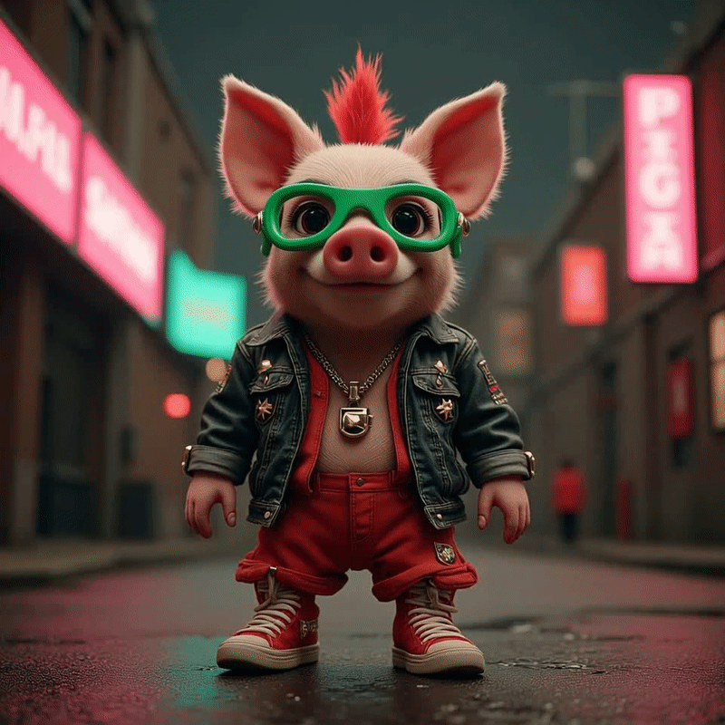 Cyber Swine Punk Neon Rebels