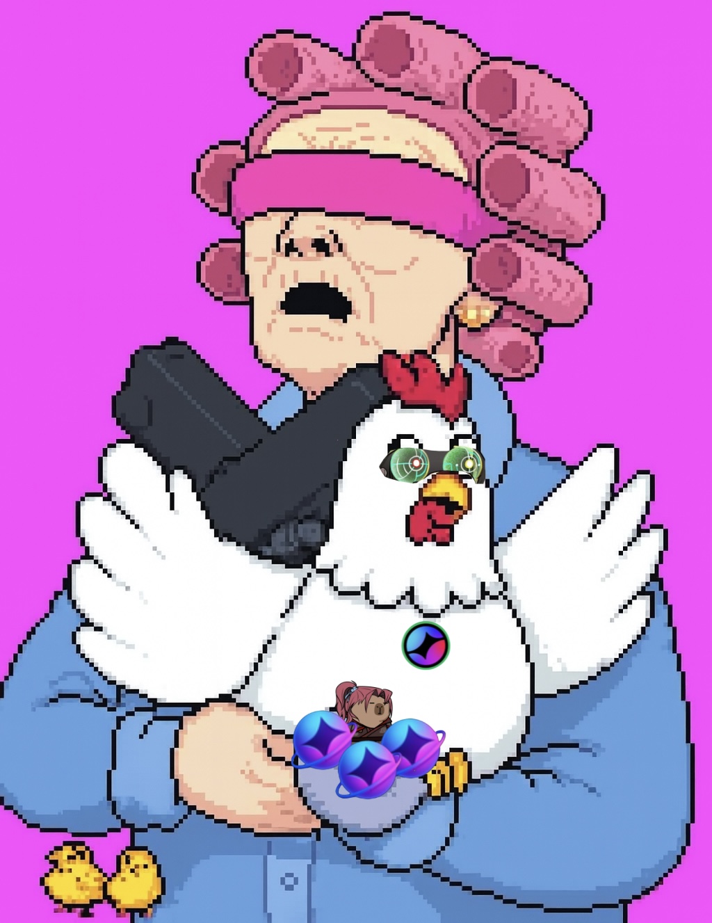 Granny and her Chicken with Somni Eggs